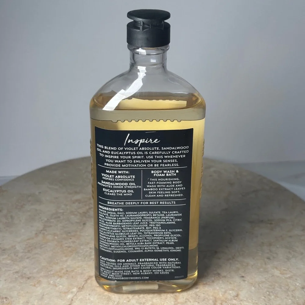 Bath & Body Works Aromatherapy Inspire 10oz Sandalwood Eucalyptus Body Wash